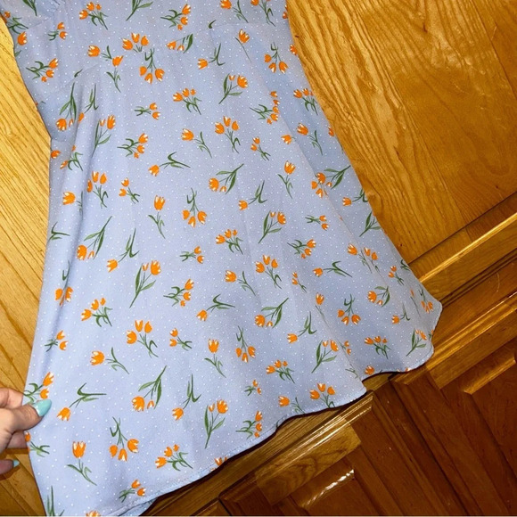 Zara Blue Floral Dress - Picture 5 of 11